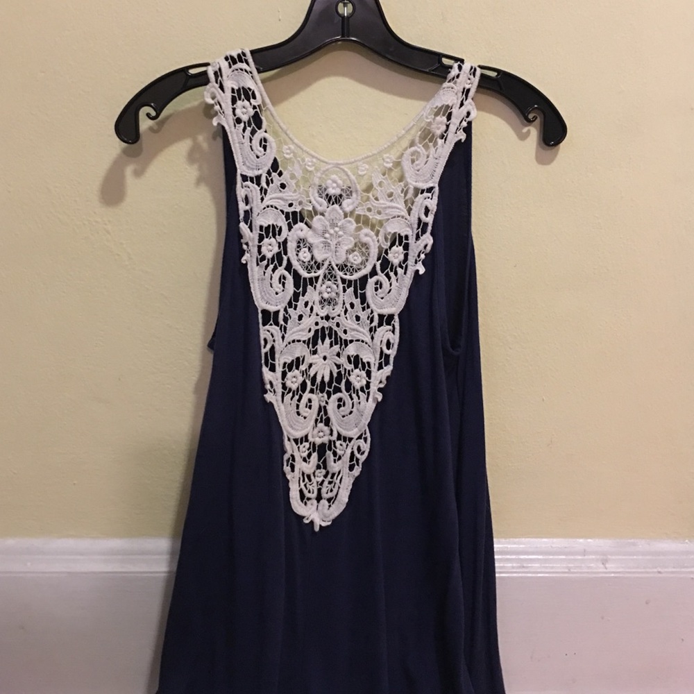 Aqua crochet back top