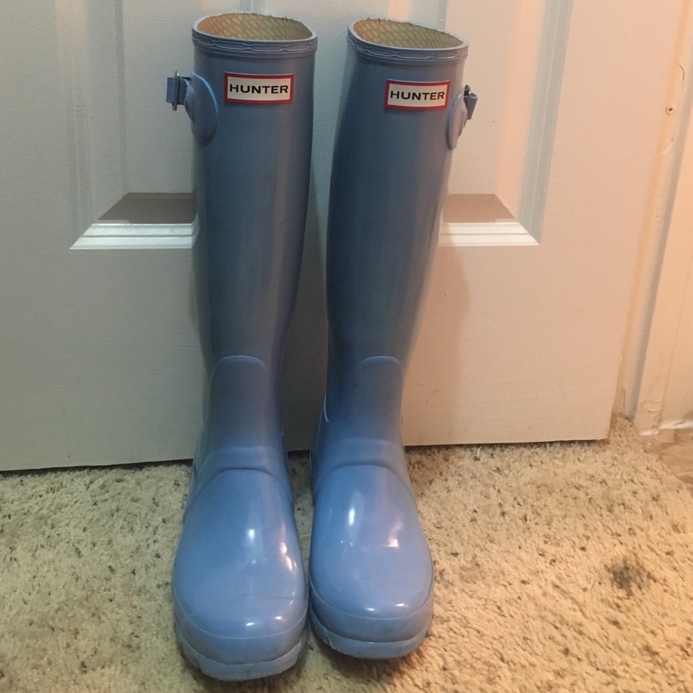 Baby blue Hunter Rainboots