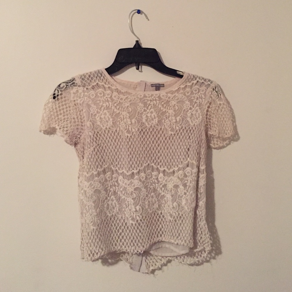 Lace button up T-shirt