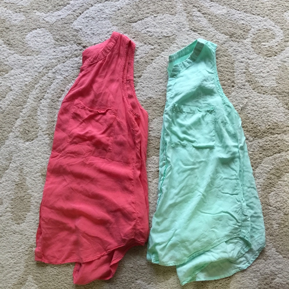 Sold as a set, 2 Sherbet colored tops.