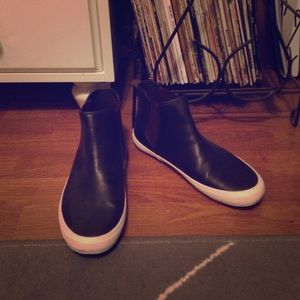 Burgundy Old Navy Slip-On High Top Sneakers.