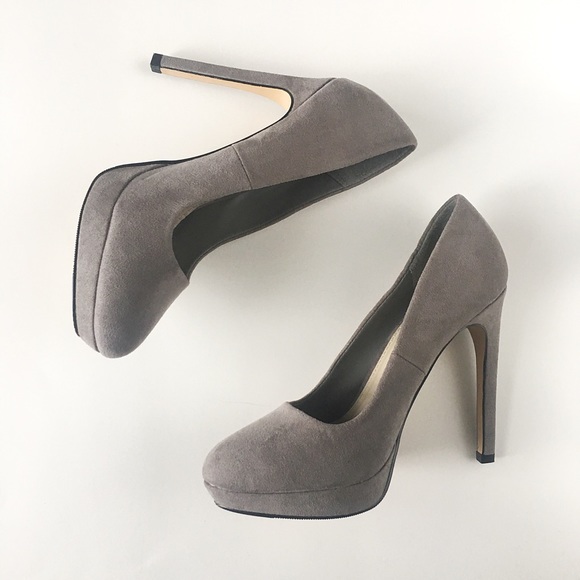 Forever 21 Shoes - Forever 21 Grey Suede Platform Heels
