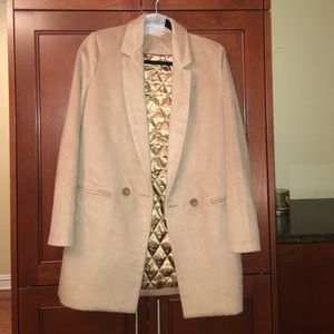 F21 padded camel coat