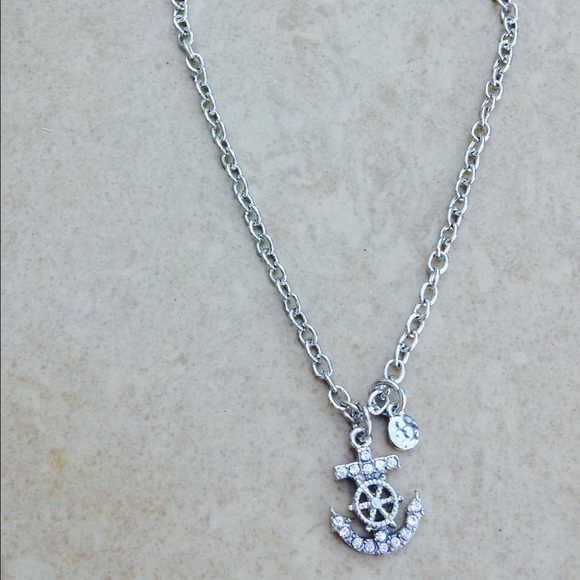 Jewelry - Silver Tone Crystal Anchor Charm Anklet Ankle Jewelry - Silver Tone Crystal Anchor Charm Anklet Ankle