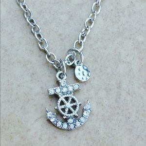 Jewelry - Silver Tone Crystal Anchor Charm Anklet Ankle Jewelry - Silver Tone Crystal Anchor Charm Anklet Ankle