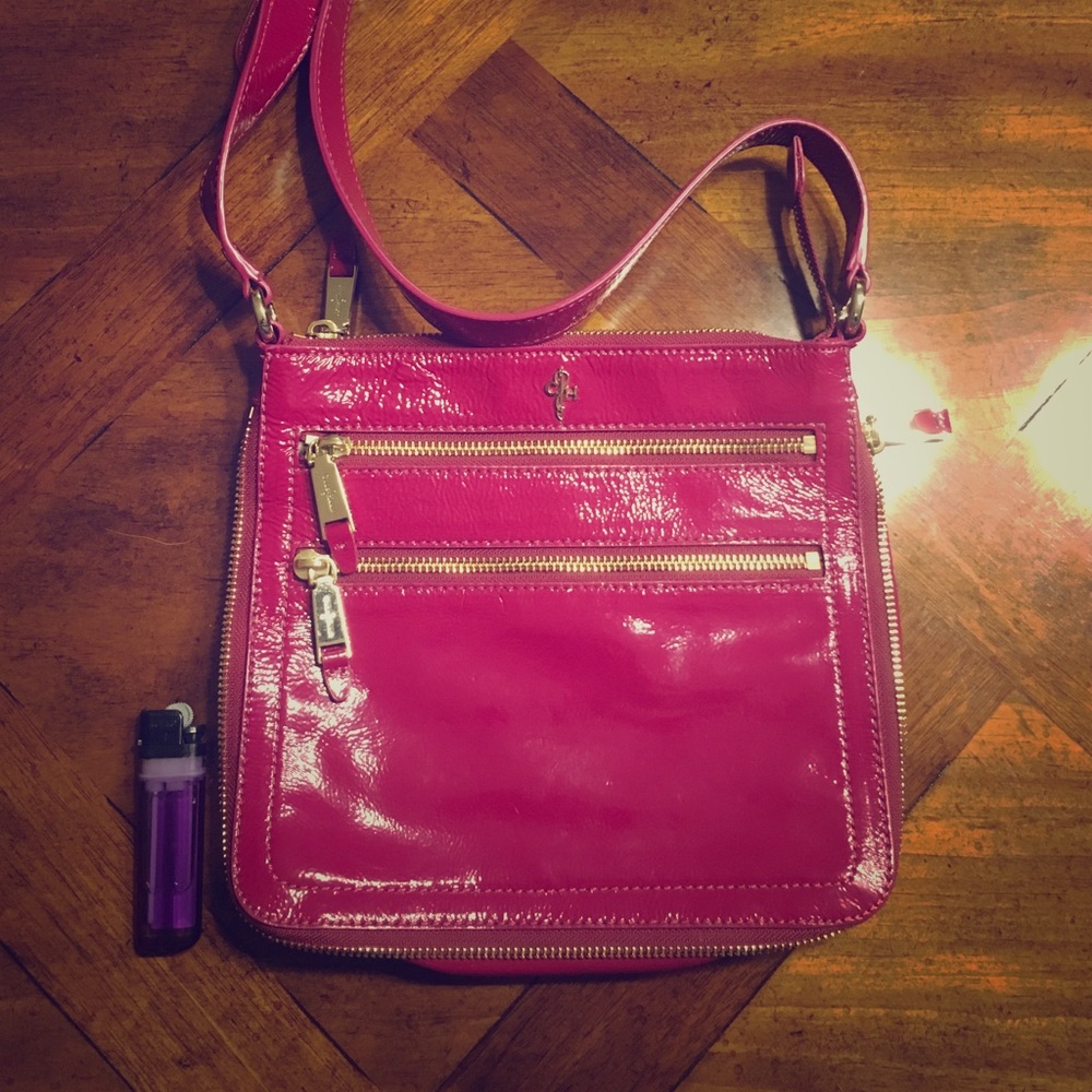 Cole Haan patent leather cross body magenta