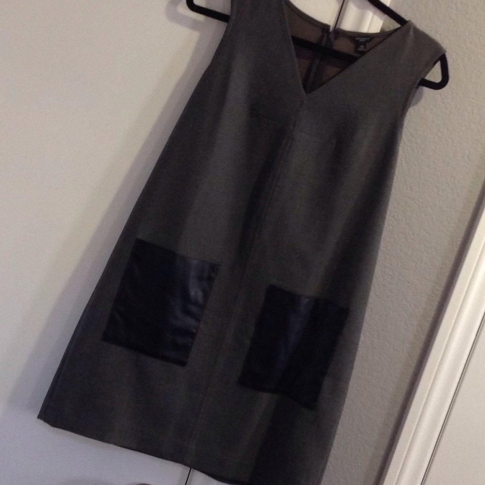 Petite Ann Taylor dress with faux leather pockets