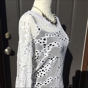 Twenty Tees White Perforated Sweatshirt NWT