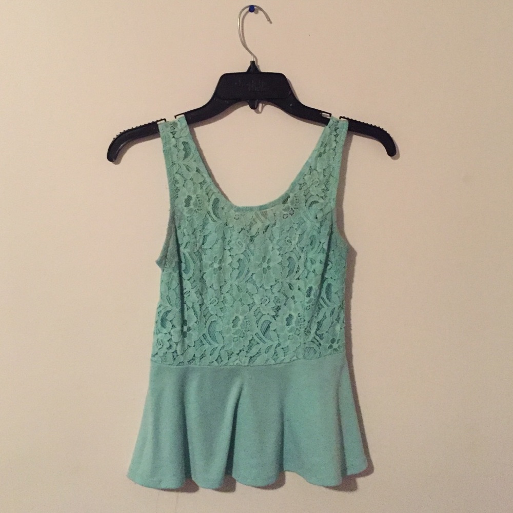 Light blue peplum tank