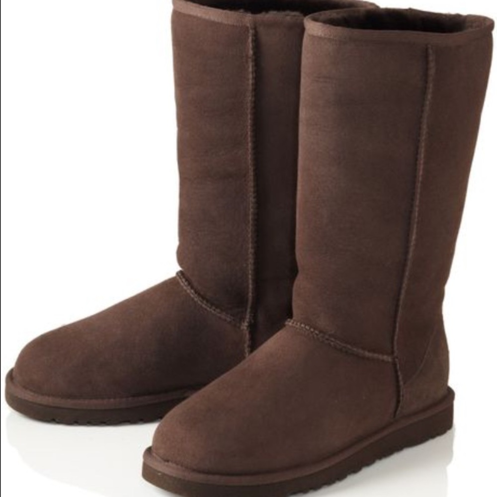 Tall Sheepskin Boots- Dark Brown, Women's Size 8