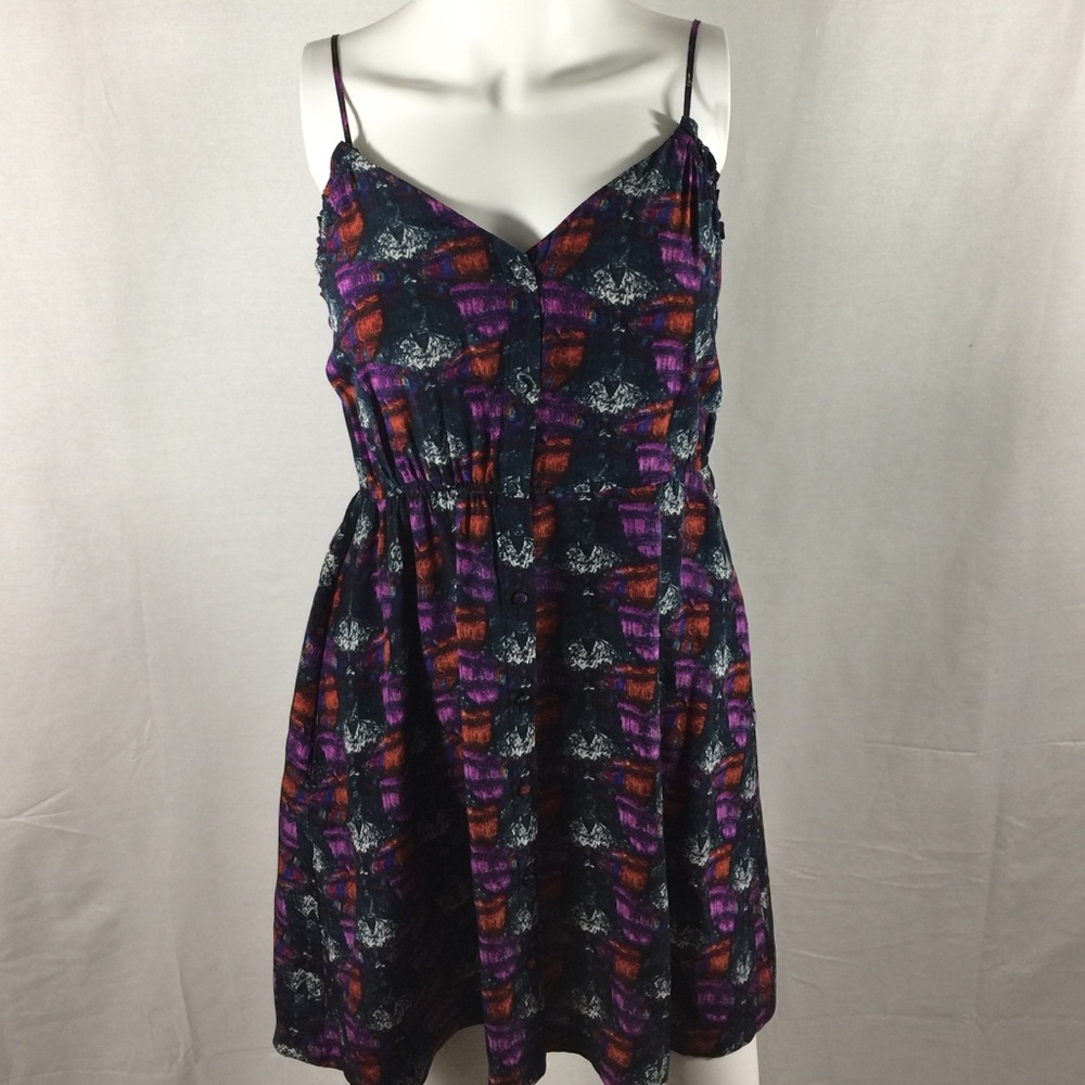 Blue multicolor print dress