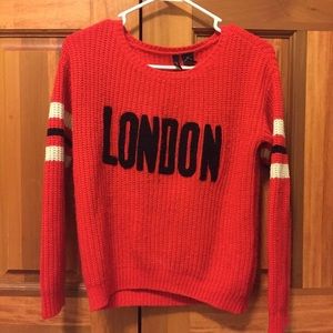 XS Varsity Striped London Sweater by Forever 21