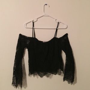 Off the shoulder lace crop top
