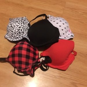 5 Pink bras