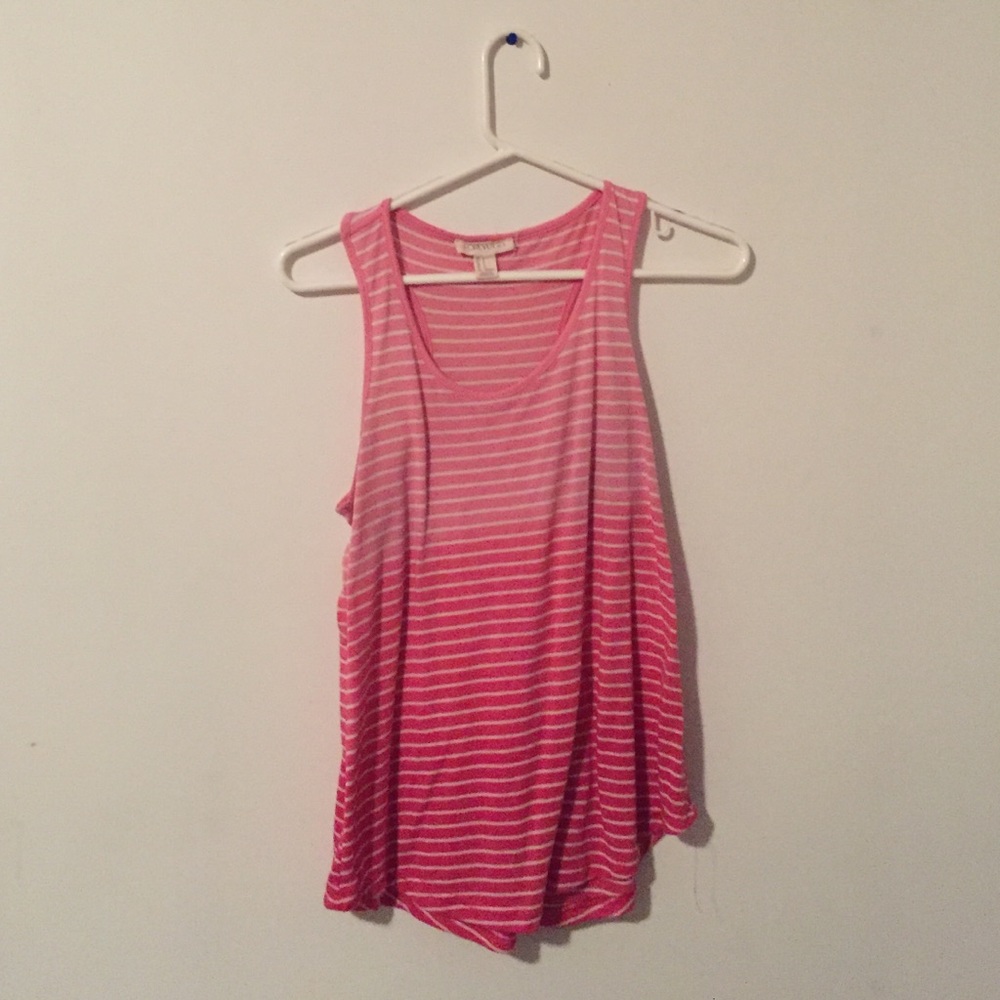 Pink ombré striped tank