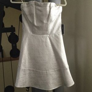 Strapless Silver Cocktail Dress