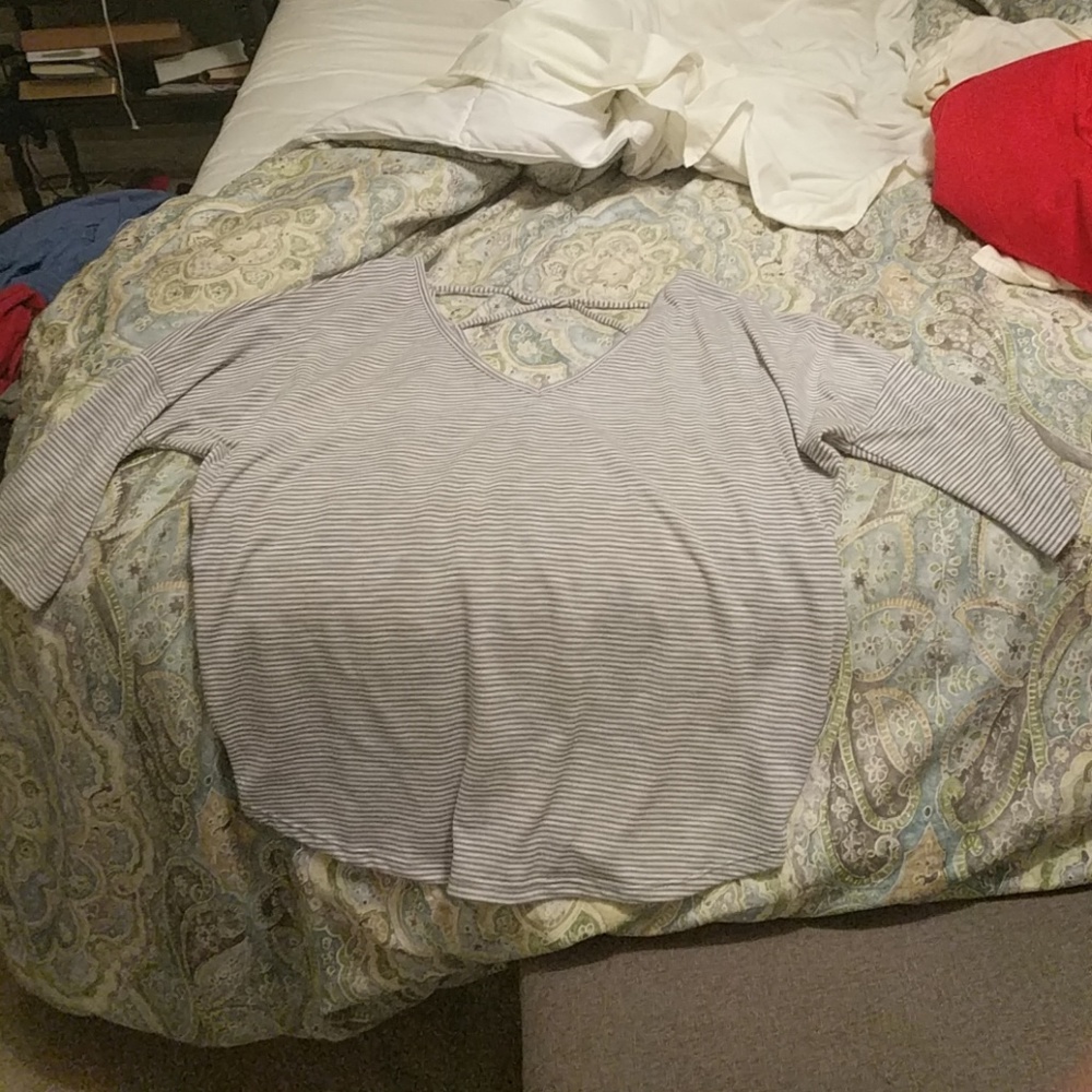 Maurice's grey stripe shirt