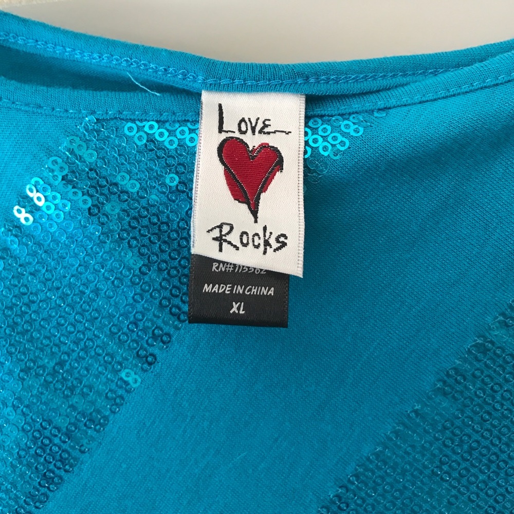 XL Blue sequence Top - Picture 3 of 3