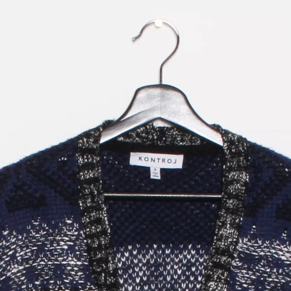 Kontrol Black Knit Cardigan Oversize Sweater Small - Picture 2 of 4