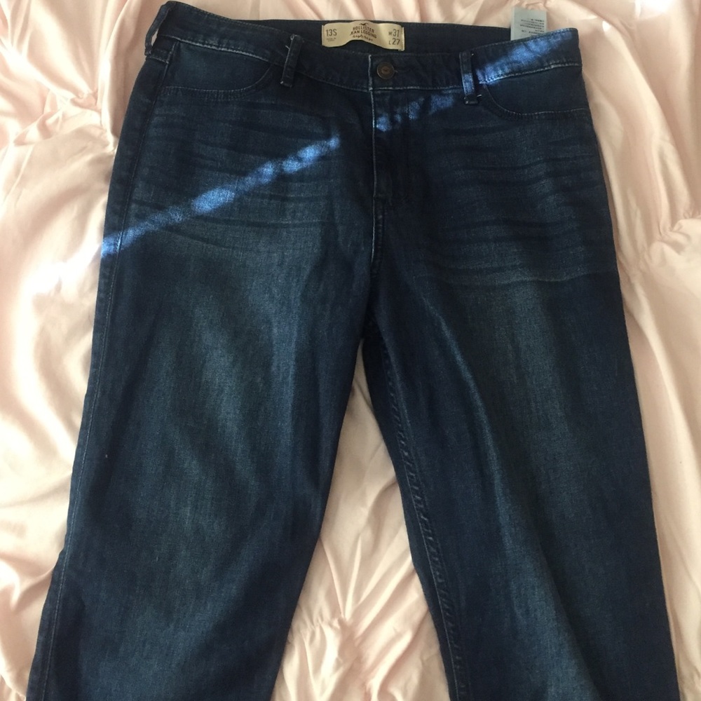 high waisted hollister dark wash jeggings