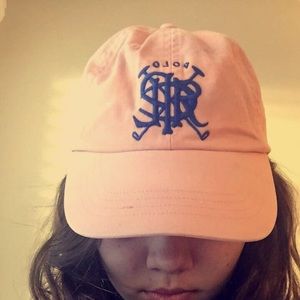 Trendy peach polo hat