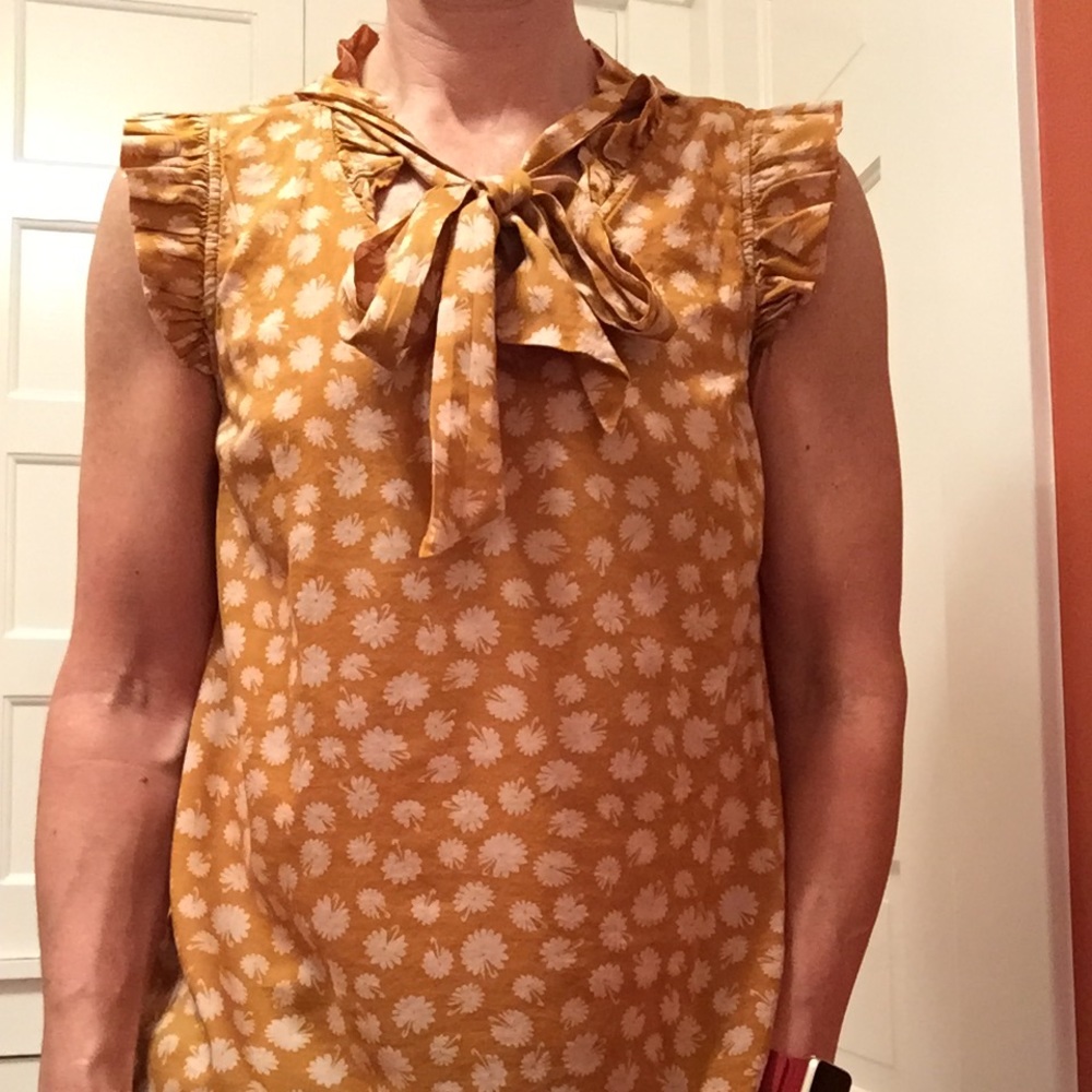 Cute cotton floral blouse from Anthropologie