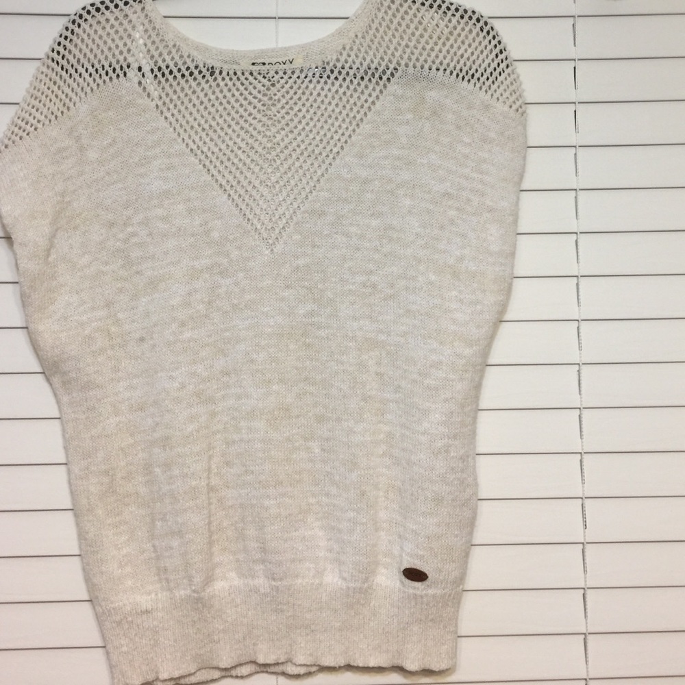 Ivory sleeveless Roxy sweater