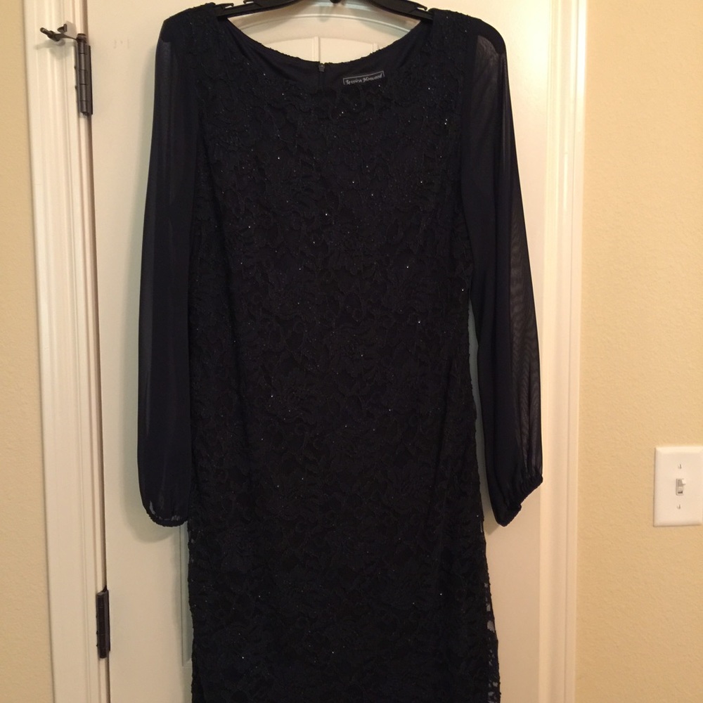 Cocktail Dress - navy blue lace