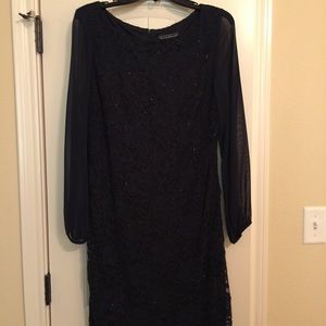 Cocktail Dress - navy blue lace