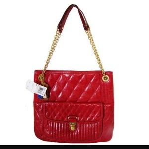 Coach Poppy Red Quilted Leather shoulder bag