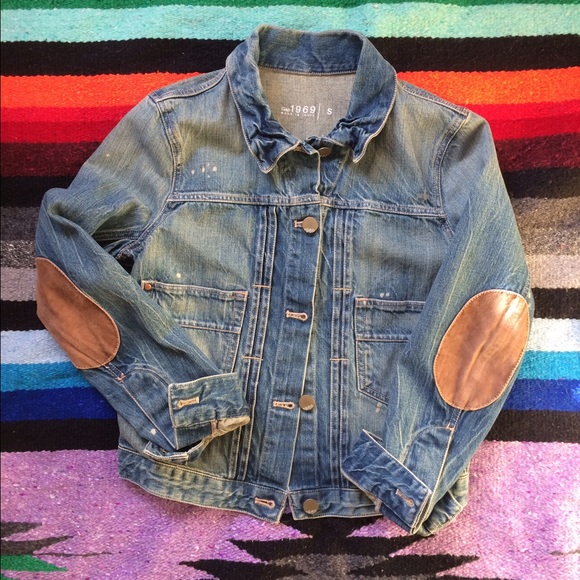 jean jacket with elbow patches