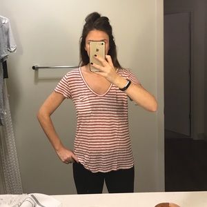 Paige Denim red & white striped tshirt