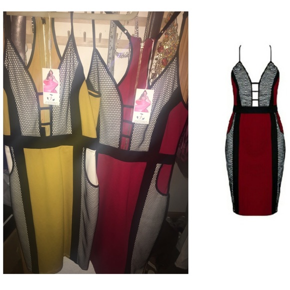 Mustard Yellow Honeycomb Midi Dress - Picture 4 of 6