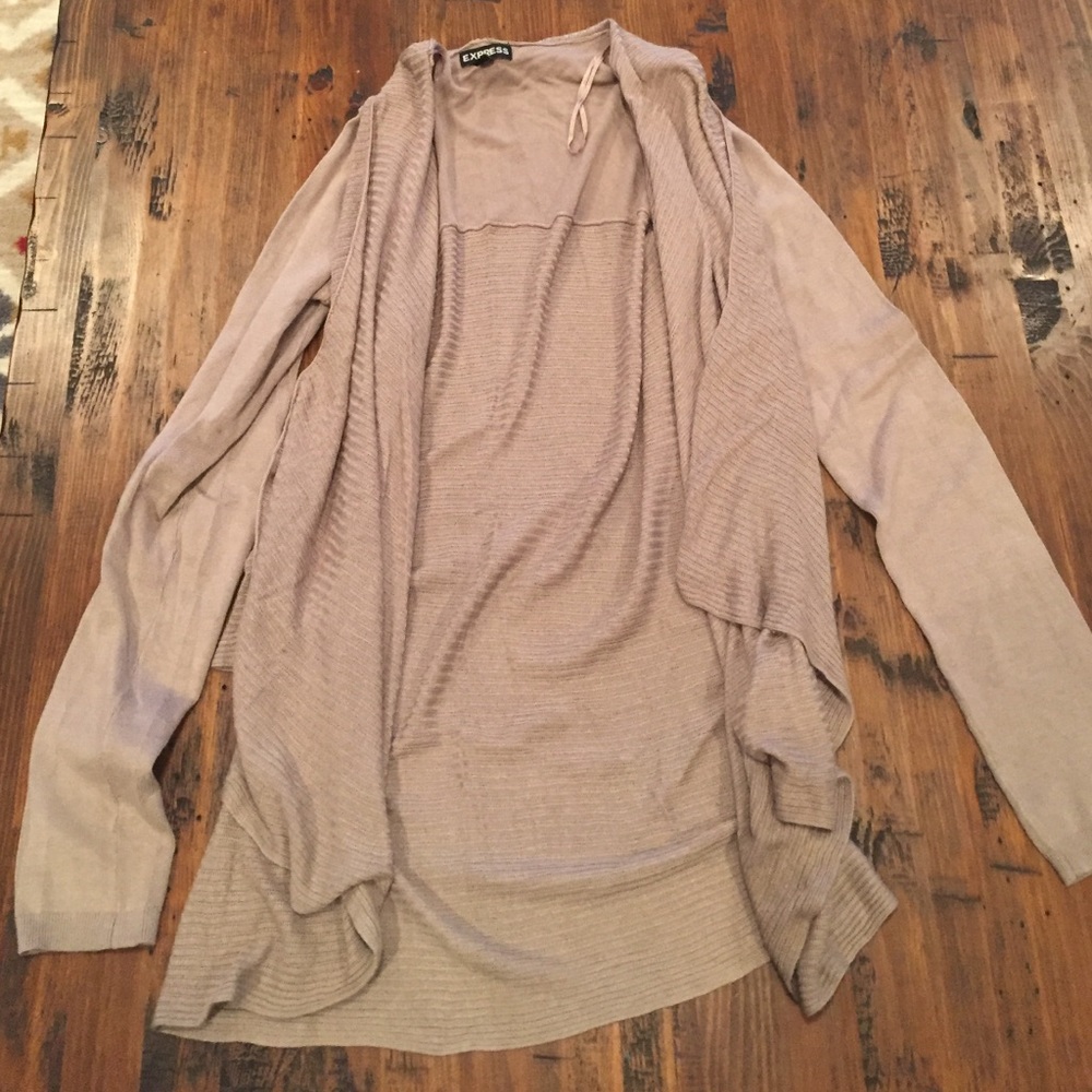 Express flowy drape front cardigan