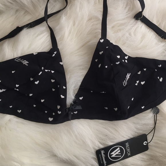 Wildfox Intimates 2 piece black with hearts NWT - Picture 2 of 3
