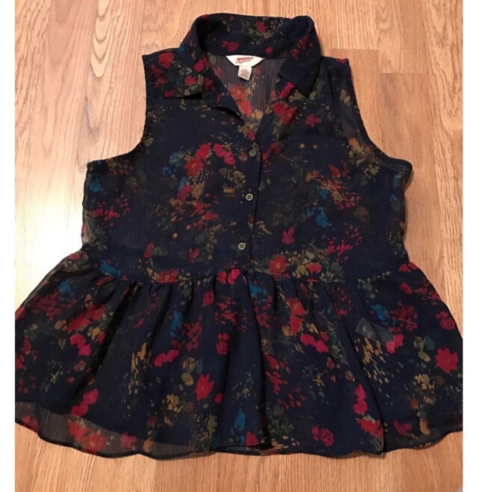 Sheer flowery blouse