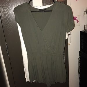Olive green forever 21 romper