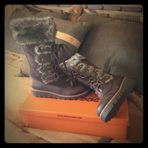 Rocket Dog Leather & Faux Fur Lace Up Boots