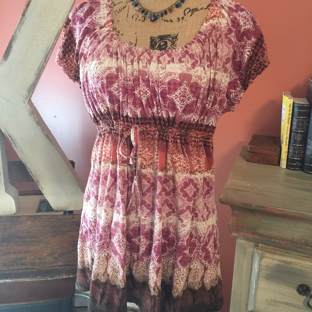 Peasant top earth tones