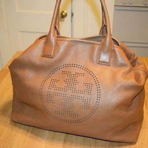 Tory Burch Perforated Logo Large Leather Tote