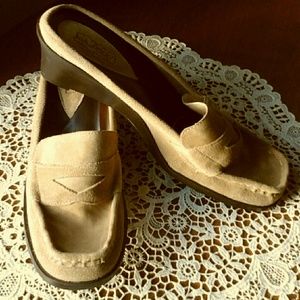 Oh...Deer by Deer Stags Suede moccasin wedge heel