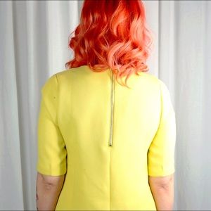 Dresses - Yellow Shift with Floral Detail Dresses - Yellow Shift with Floral Detail
