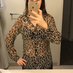 Equipment Anita leopard print blouse.