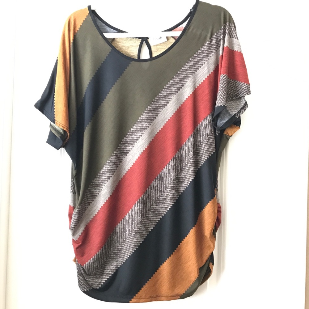 XL Diagonal Stripe Blouse