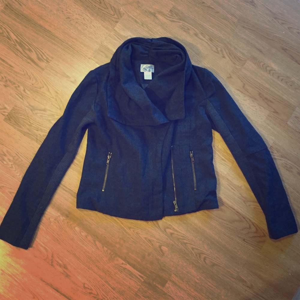 Grey Motorcycle Style Jacket