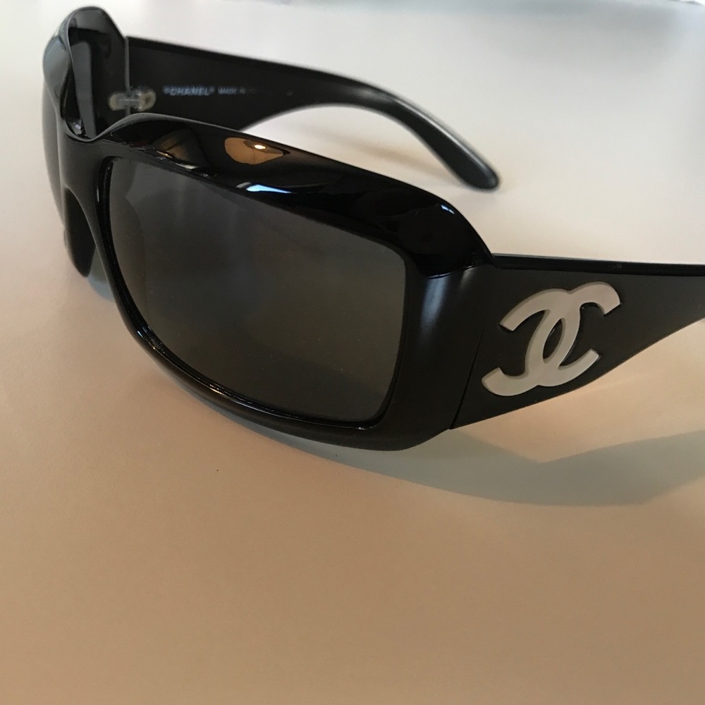 Chanel black square frame sunglasses