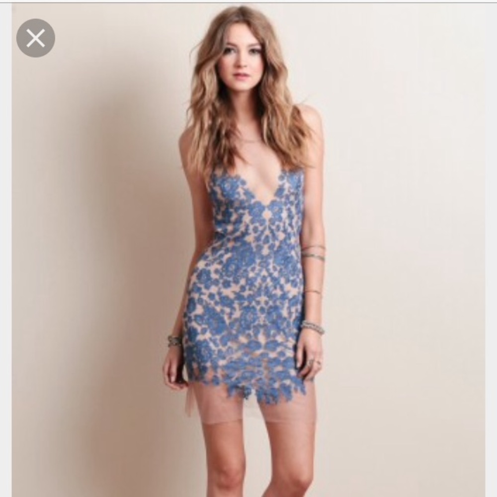 For Love and Lemons Blue Luau Dress