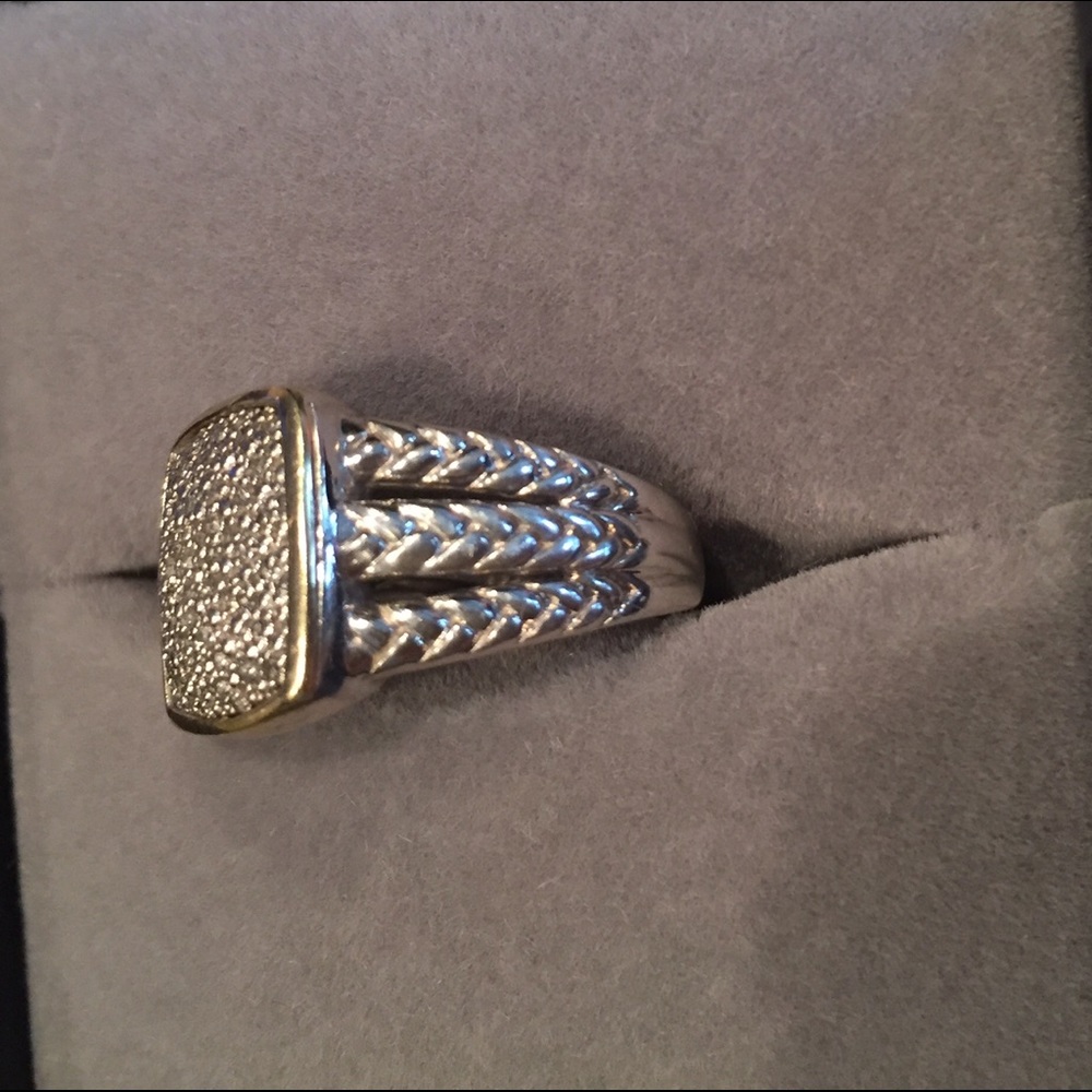 Sterling silver diamond ring