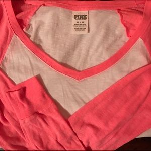 Pink baseball tee