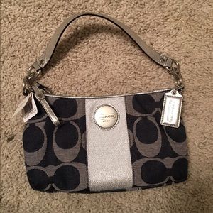 Navy and Silver Coach Purse